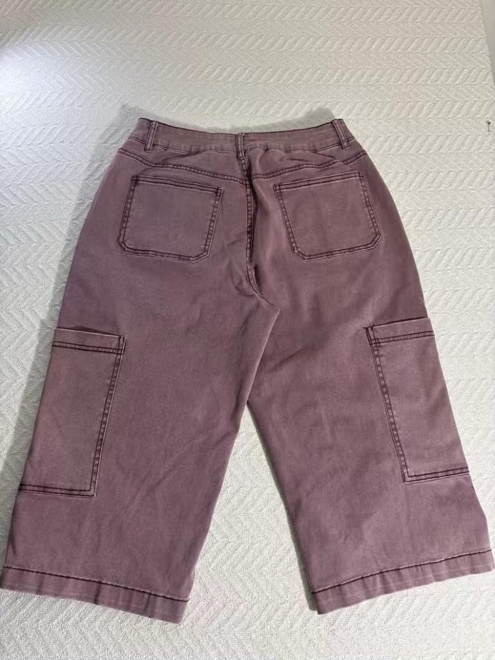 Flamingals Cargo Jorts Womens S Mauve Utility High Rise Skate Long Shorts NWOT - Picture 2 of 10